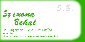 szimona behal business card
